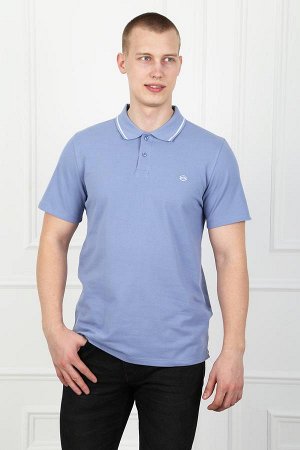 Рубашка-Поло мужская,М-5251 (манжет,однотонная,С ВЫШИВКОЙ)