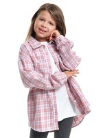 Рубашка one size в клетку (S, M, L) UD 7992-1(4) розовая клетка