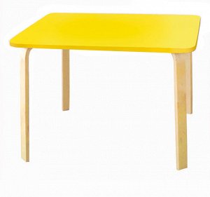 Детский столик Мордочки желтый (Цвет столешницы:Желтый, Цвет ножек стола:Береза)
