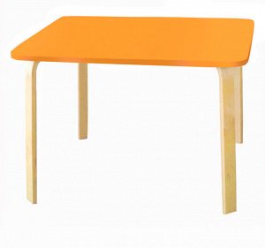 Детский столик Мордочки оранжевый (Цвет столешницы:Оранжевый, Цвет ножек стола:Береза)