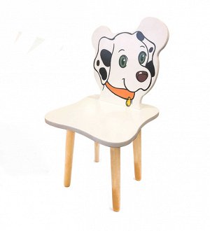 Детский стульчик Джери Далматинец (Цвет каркаса:Береза, Цвет сиденья и спинки стула:Белый)