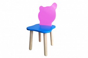 Детский стульчик Джери Розово-голубой (Цвет каркаса:Береза, Цвет сиденья и спинки стула:Розово-голубой)