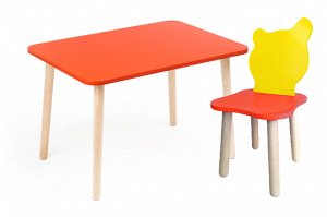 Комплект детской мебели Джери с красным столиком (Цвет столешницы:Красный, Цвет сиденья и спинки стула:Красно-желтый)