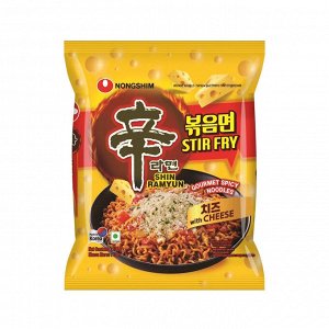 Лапша пшеничная Nongshim SHIN RAMYUN STIR FRY with CHEESE136гр. Ю. Корея (Шин Рамин жареный сыр)