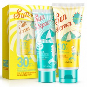 Набор: солнцезащитный крем SPF30 и средство для кожи с алоэ вера