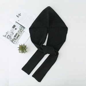 Женский шарф-накидка с капюшоном, цвет черный