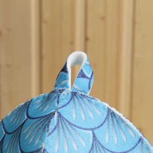 Набор для бани с принтом "Водяной  дракон": шапка, тапки, коврик, голубой, р.  41-43