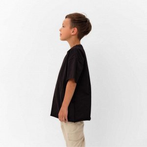 Футболка детская KAFTAN Basic line 34 (122-128 см), чёрная