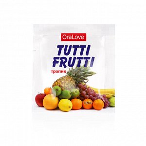 Съедобная смазка для орального удовольствия "Tutti Frutti"одноразовая упаковка 4 г