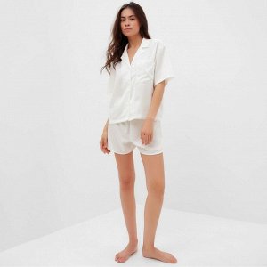 Пижама женская (рубашка и шорты) KAFTAN Silk, белый