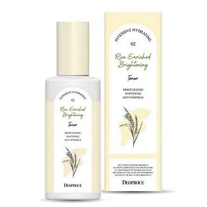 Осветляющий тонер для лица с экстрактами злаковых культур Deoproce Rice Enriched Brightening Toner, 200мл