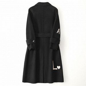 Женское шерстяное пальто с поясом