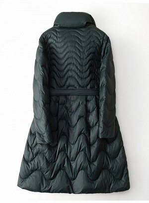 Женская длинная куртка с поясом