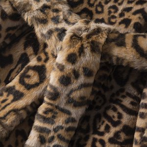 Женская длинная леопардовая шуба из искусственного меха