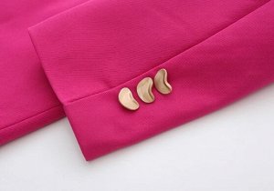 Пиджак с лацканами свободного кроя на пуговицах, розовый