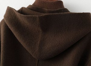 Женское шерстяное пальто с капюшоном