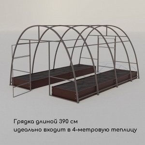 Грядка оцинкованная, 390 ? 100 ? 15 см, коричневая, Greengo