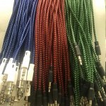 Кабель AUX Jack 3.5mm-Jack 3.5mm тканевый бардовый без упаковки