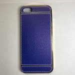 Силиконовый чехол Iphone 5,5S (синий , под кожу с прострочкой )
