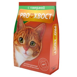 PROХВОСТ Корм сухой для кошек, говядина, 350 гр 1/18