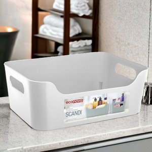 Корзинка универсальная, 3,1 л, пластик, белый, 90 х 240 х 170 мм, SCANDI