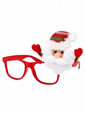 Новогодние очки Дед Мороз из полипропилена с декором из нетканого материала (полиэфирные волокна) / 18x12x3,5см