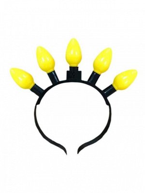 Маскарадное украшение Сияние в жёлтом на голову из полипропилена с декором с LED подсветкой, напряжение 1,5 B, мощность 0,0525 Вт, сила тока 0,035 А, жёлтый, 3 режима, на 3 элемента питания LR41 в ком