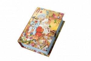 Подарочная коробка Внучка Деда Мороза-S из мелованного, ламинированного, негофрированного картона плотностью 1100 г/м2, с полноцветным декоративным рисунком на внутренней и наружной части / 18x12x5
