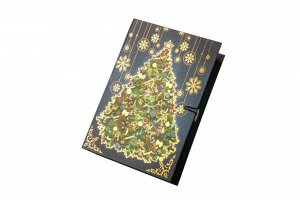 Подарочная коробка Новогодняя ночь-S из мелованного, ламинированного, негофрированного картона плотностью 1100 г/м2, с полноцветным декоративным рисунком на внутренней и наружной части / 18x12x5