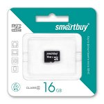 Карта памяти MicroSDHC SmartBuy 16GB cl4, SB16GBSDCL4-00