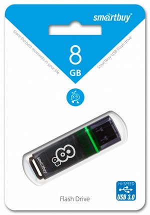 8GB USB Flash 3.0, Smart Buy Glossy серый, SB8GBGS-DG