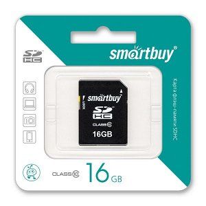 16GB Карта памяти SDHC Smart Buy class 10, (SB16GBSDHCCL10)
