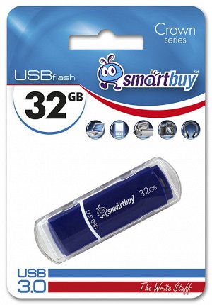 USB Flash 3.0 SmartBuy Crown 32GB синий, SB32GBCRW-Bl