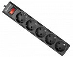Сетевой фильтр 3.0 м Defender ES Largo черный, 5 розеток+кнопка, 99498 recommended