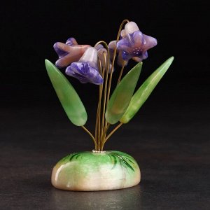 Сувенир "Цветы Колокольчики", 5 цветков, фиолетовые, селенит