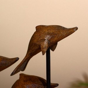 Сувенир "Дельфины" на подставке, албезия 25х5х29 см