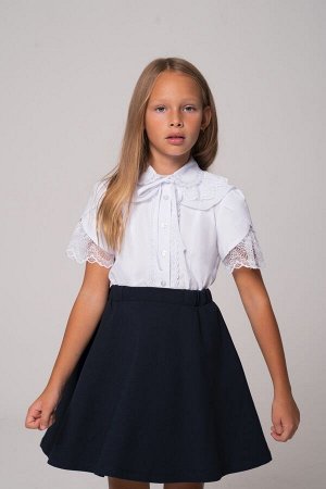 Блузка для девочки с коротким рукавом, кружево