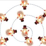 Гирлянда для дома &quot;Снеговичок&quot; (3*2,2см) на батарейках 2,0 м 20 ламп LED, 1 реж., IP-20, Белый (батарейки CR2032)