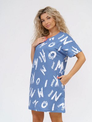 Платье "Буквы/индиго"