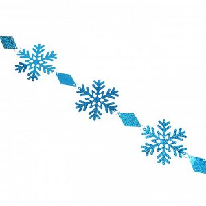 СНОУ БУМ Подвеска фольгированная Снежинки, 100 см, ПВХ, 3 цвета