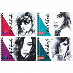 Скетчбук-блокнот 60л. А6 на гребне ArtSpace &quot;Fashion style&quot;, 120г/м2