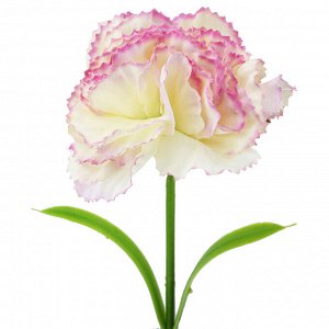 Цветок "Гвоздика" цвет - бело-сиреневый, 58см, цветок - д8х5см (Китай)
