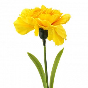 Цветок "Гвоздика" цвет - желтый, 58см, цветок - д8х5см (Китай)