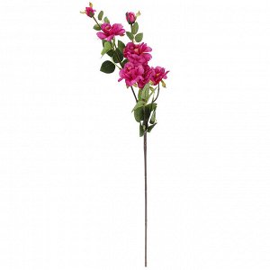 Декоративная ветка "Роза" цвет - сиреневый, 73см, 5 цветков, 2 бутона (Китай)