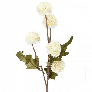 Декоративная ветка "Хризантема" цвет - белый, 50см, 5 цветков - д3,5х2см (Китай)