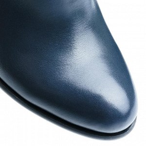 Синие ботинки из комбинированной кожи без молнии