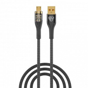 BY Кабель для зарядки Space Cable Techno Micro USB, 1 м, 3А, Быстрая зарядка QC3.0, черный