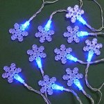 СНОУ БУМ Гирлянда эл. насадка &quot;Снежинка&quot; 2м, 10LED, голубой, пост.св, ПВХ проз, 2хАА