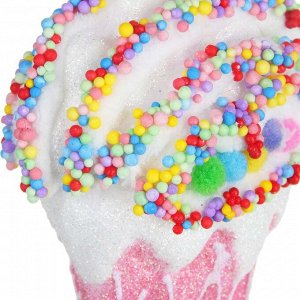 СНОУ БУМ Подвеска декоративная в виде мороженого-рожка с кремом, 11x6x17 см, 2 цвета