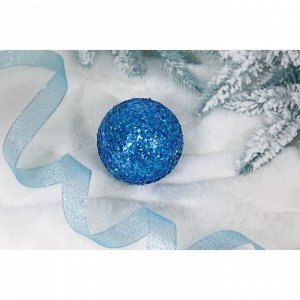 СНОУ БУМ Подвеска шар с декором, 8 см, 4 цвета, сине-бирюзовые оттенки